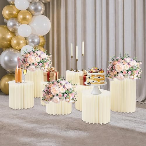 Cylinder Cardboard Stands for Party, Set of 8 - 7.9"+11.8"+15.7" - Image 4