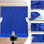 30x10ft Royal Blue Backdrop Curtain for Wedding Parties Wrinkle Free Fabric Royal Blue Drapes Backdrop Decoration for Baby Shower Birthday Photography Decoration 6 Panels, 5ft x 10ft - Image 4