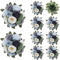 BLOSMON Artificial Flowers Ball Wedding Centerpieces 10 Pcs Dusty Blue Rose Artificial Flower Center Pieces Decoration for Table Silk Kissing Ball Floral Bouquet Arrangements Home Party DIY Decor by Blosmon