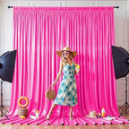 Hot Pink Satin Backdrop Curtains 6 Panels - Glitter Photo Drapes for Baby Shower, 30x10FT Shimmer Back Drop Cloth, Wrinkle Free for Birthday Wedding Holiday Celebration Bachelorette Party Decorations - Image 7