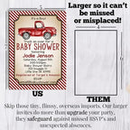 Amanda Creation Custom Baby Shower Invites Red Truck Baby Shower Invitation 20 5x7 Custom Personalized Invites With Envelopes - Image 7