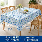 Pyrrhiax 8pcs Blueberry Tablecloth,Rectangular Disposable Table Cover for Dining Room Kitchen/Blueberry Baby Shower Decorations, Waterproof Plastic Table Cover 54”X 108” - Image 2