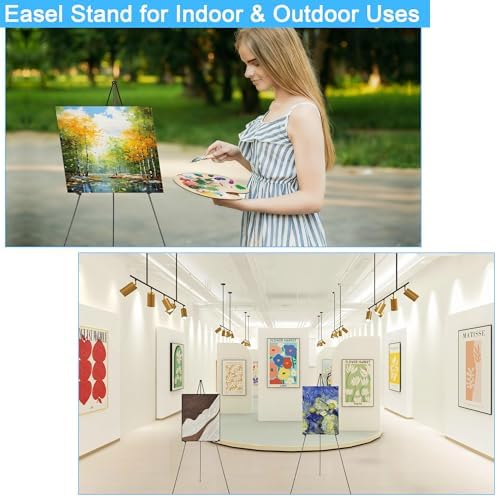 3 Pack 63 Inch Easel Stand for Wedding Sign, Poster, Portable Metal Painting Easels Stand Adjustable Folding Easel for Art Crafts Show,Arts,Birthday (Black) - Image 5