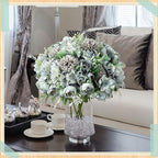 Tigeen 24 Bundles Peonies Artificial Flowers Faux Roses, Pastel Blue - Image 5