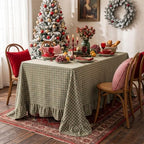 Eternal Beauty Green Plaid Ruffle Tablecloth 60x102 in - Image 2