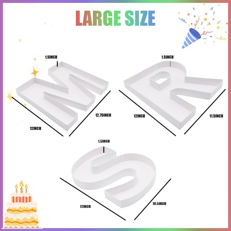 12inch Cardboard Letter Fillable Shaped Decorative Box for Charcuterie (MRS) - Image 3