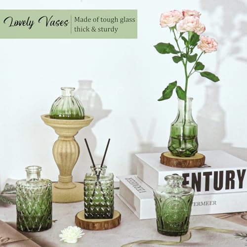 Set of 36 Glass Bud Vases Small Flower Vases for Centerpieces(Green) - Image 6
