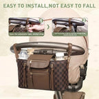 miss fong Checkered Stroller Caddy with Insulated Cup Holder Universal Stroller Organizer Bag Baby Storage Bag with Adjustable Strap, Fits for Baby Carriage like Uppababy, Baby Jogger, Umbrella - Image 5