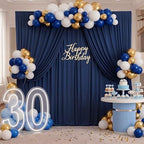 10ft x 8ft Wrinkle Free Navy Blue Backdrop Curtains for Parties, Thick Fabric Photo Backdrop Drapes for Weddings Photography Birthday Party Backgrpund Decor - Image 5