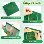 Jetec 45 Pcs Mini Thank You Gift Bag with Handle, Dark Green/gold - Image 5