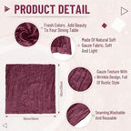 Cupuamon 50 Pack Cheesecloth Napkins 20x20 Inch Dinner Table Napkins Boho Washable Rustic Gauze Napkins Bulk for Wedding Bridal Baby Shower Party Decor (Burgundy) - Image 2