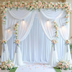 20ft x 10ft Wrinkle Free White Wedding Backdrop Curtains for Party Bridal Shower Reception Decorations White Fabric Curtain Backdrops Drapes for Photography Baby Shower Birthday Background - Image 3