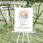 Andaz Press Personalized A Baby is Brewing Baby Shower Decorations, Minimal Heart Latte Mug Welcome Sign Decor Coffee Themed, Brewing Coffee Decorations, 16x20 Inch - Image 6