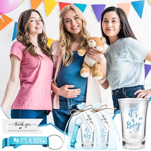 Blushtier 25 Sets Baby Shower Shot Glass Bottle Opener, Boy - Image 6
