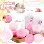 Liliful 50 Sets Pumpkin Soap Baby Shower Favors with Cards and Bags, Pink - Image 3