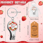 50 Sets Bottle Openers Baby Shower Return Favors for Guest Nail Clipper Bottle Opener Decorations with Thank You Tags Organza Bags for Baby Shower Gender Revel Party Souvenirs(Strawberry) - Image 2