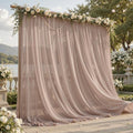 10ft×10ft Wrinkle Free Taupe Backdrop Curtain Drapes, 2 Panels 5ftx10ft Sheer Tulle Chiffon Backdrop Panels Curtains for Wedding Baby Shower Birthday Party Stage Photo Home Decorations by Unknown