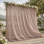 10ft×10ft Wrinkle Free Taupe Backdrop Curtain Drapes, 2 Panels 5ftx10ft Sheer Tulle Chiffon Backdrop Panels Curtains for Wedding Baby Shower Birthday Party Stage Photo Home Decorations by Unknown