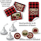 Oh Boy! Red and Black Plaid Lumberjack Boy Baby Shower Party Bundle Includes 20 Invitations with Envelopes + 4 Different Sizes of Decorative Stickers, Diaper Tickets & Bring a Book Cards - Image 5