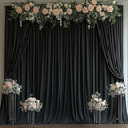 20x10FT Black Backdrop Curtains for Wedding Parties, Wrinkle Free Photo Backdrop Curtains for Wedding Birthday Party Baby Shower, Fabric Drape with Rod Pockets 5ft x 10ft, 4 Panels by Unknown