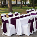 MDS® Pack of 50 Satin Chair Sashes for Wedding & Events – Plum - Image 6
