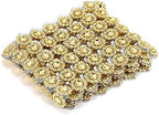 Craftdady 10 Yards Flower Rhinestone Mesh Wrap 6 Rows Golden Crystal Faux Diamond Bling Mesh Ribbon for Wedding Cakes Birthday Baby Shower Decorations DIY Crafts - Image 2