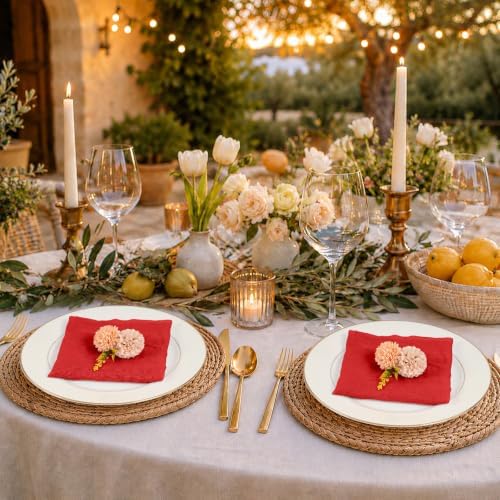 60Pack Red Cheesecloth Napkins Rustic Boho Gauze Napkins 20"x20" - Image 6