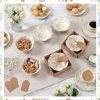 12 Pcs Wedding Favors for Guests Small Ceramic Bowls, Flower, Beige - Image 4
