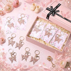 Equsion 25 Set Butterfly Keychain Party Favors with Thank You Cards,Pink - Image 5