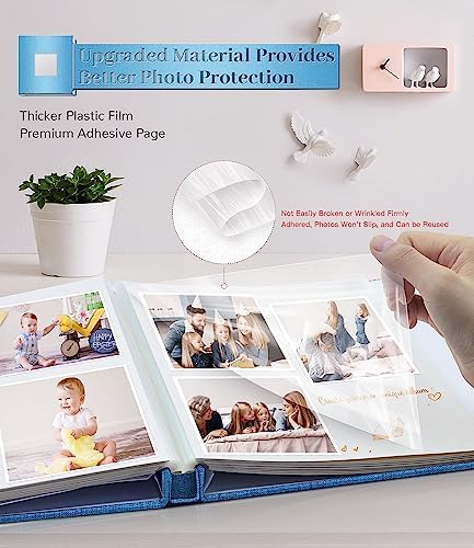 Artfeel Photo Album Self Adhesive Scrapbook Album for 3x5 4x6 5x7 8x10 Pictures,120 Pages Linen Cover with Display Window DIY Photo Book,Ideal Gifts for Family Travel Wedding Baby - Image 3