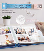Artfeel Photo Album Self Adhesive Scrapbook Album for 3x5 4x6 5x7 8x10 Pictures,60 Pages Linen Cover with Display Window DIY Photo Book,Ideal Gifts for Family Travel Wedding Baby - Image 3