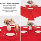 4 Pack Square Table Cloth 85x85 Inch Red Tablecloth Machine Washable Fabric Polyester Table Cover for Dining, Buffet Parties, Picnic, Events, Weddings and Restaurants（Red） - Image 3