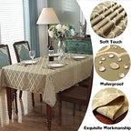 SASTYBALE Jacquard Tablecloth, Rectangle 60" x 120", Gold - Image 3