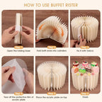 10 Pack Buffet Risers Foldable High Load-Bearing Food Display Risers for Buffet Table, Cylinder Cake & Dessert Stands for Weddings Party Catering Home Cupcake Stand Display with Clear Acrylic Tops - Image 5