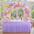 6 Pack Lavender Spandex Tablecloths for Rectangle Tables Light Purple Stretch Table Cloth Rectangle 6ft Lilac Elastic Fitted Table Cover with Skirt for Wedding Birthday Party Banquet Baby Shower - Image 2