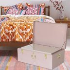 Vixdonos Decorative Box Set of 3 Metal Trunks Chest with Safety Lock Clasp for Treasure Organization and Home Dorm Decor,26.8x16.5x11Inches - Image 7
