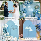 8 FT Arch Backdrop Cover, Wedding Blue Arch Covers Stretchy Backdrop Spandex Fitted for Chiara Stand Birthday Baby Shower Party Ceremony Decoration Blue 8FT - Image 5