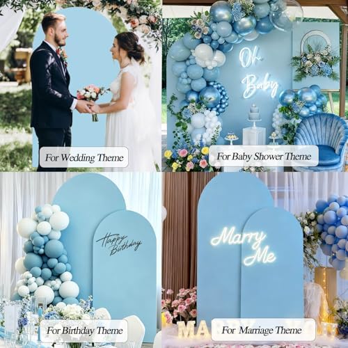 8 FT Arch Backdrop Cover, Wedding Blue Arch Covers Stretchy Backdrop Spandex Fitted for Chiara Stand Birthday Baby Shower Party Ceremony Decoration Blue 8FT - Image 5