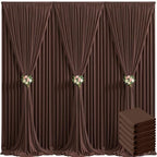 30ft x 10ft Brown Backdrop Curtain for Parties Wedding Brown Wrinkle Free Backdrop Drapes Panels for Baby Shower Gender Reveal Birthday Photo Photography Polyester Fabric Background Decoration by Suppromo