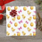 OTVEE 4 Rolls Wrap Paper Roll,Baby Chick With Pink Ribbon Design Gift Wrap Wrapping Paper for Birthdays, Graduations, Father's Day, Baby Showers, Halloween, Christmas, 58x22.8 in Per Roll - Image 4