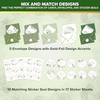 Decorably 100 Pack 6x4in Gold-Foiled Sage Green Thank You Cards - Image 5