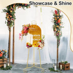 Feifeiya 2 Pcs Gold Floor Easel Stand 46 in, Trapezoidal Metal - Image 5