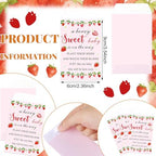 Ctosree 50 Sets Strawberry Baby Shower Favors for Guests a Berry Sweet Baby Is on the Way Seed Packets Include Self-adhesive Seed Packets Flowerpot Thank You Tags Organza Bags for Gender Reveal Party - Image 2