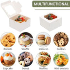 TOMNK 150pcs Small Cookie Boxes with Window, 4x4x2.5In Small Bakery Boxes - Image 4