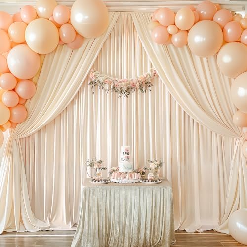 40x10FT Champagne Backdrop Curtains for Wedding Parties, Wrinkle Free Polyester Photography Backdrop Drapes for Wedding Baby Shower Birthday Parties Stage Background Stand Decorations 4x10ft,10 Panels - Image 5