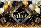 8x6ft Fathers Day Backdrop Black Gold Happy Fathers Day Backdrop I Love Dad Family Prom Party Best Dad Ever Party Background Baby Shower Party Cake Table Banner Photo Booth - Image 4