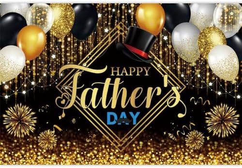 8x6ft Fathers Day Backdrop Black Gold Happy Fathers Day Backdrop I Love Dad Family Prom Party Best Dad Ever Party Background Baby Shower Party Cake Table Banner Photo Booth - Image 4