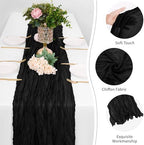 25 Pack Black Cheesecloth Table Runner 17 x 108 Inch Gauze TableRunner Fabric Semi Sheer Cheese Cloth Table Runner Bulk for Rustic Romantic Wedding Baby Shower Table Decoration - Image 5