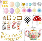 Gejoy 82 Pcs Wonderland Tea Party Decorations, Vintage Halloween Decor - Image 2
