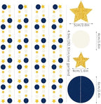 Navy-Blue White Gold Graduation Party-Decorations Fan kit + Paper Garlands Kit - Image 6